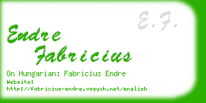 endre fabricius business card